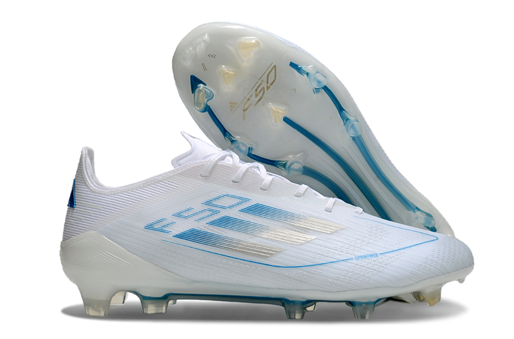 F50 Adizero FG – Blanc / Bleu Glacial