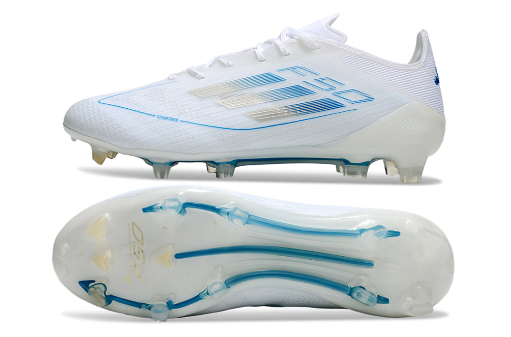 F50 Adizero FG – Blanc / Bleu Glacial