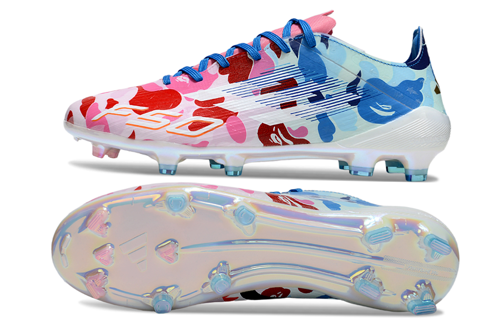 F50 Adizero FG – BAPE Rose / Bleu